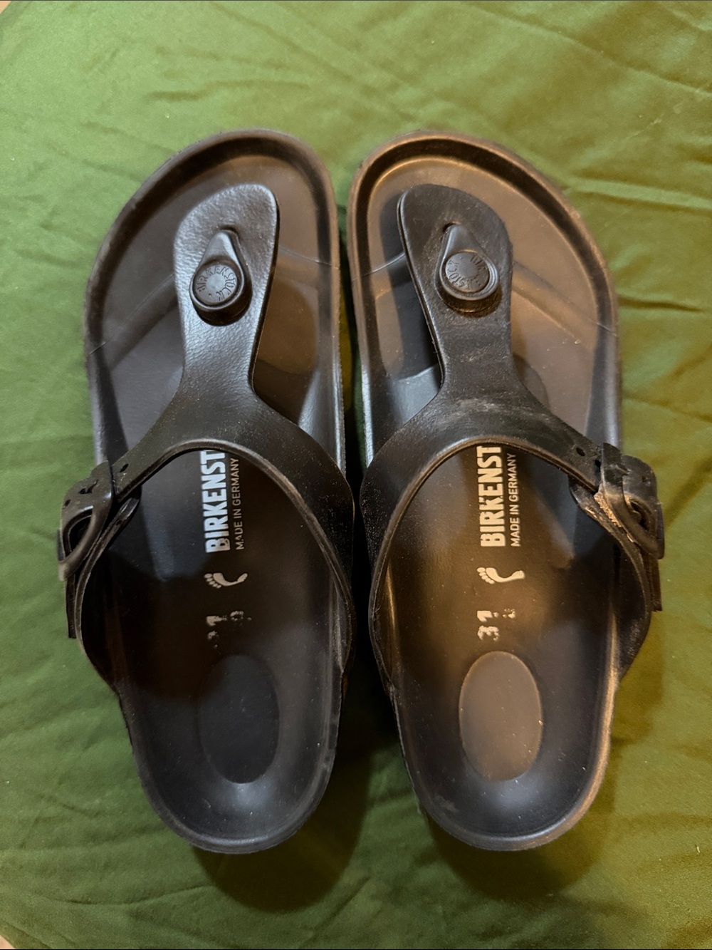 Birkenstock Black Kids Toe-Post Sandals with Buckle